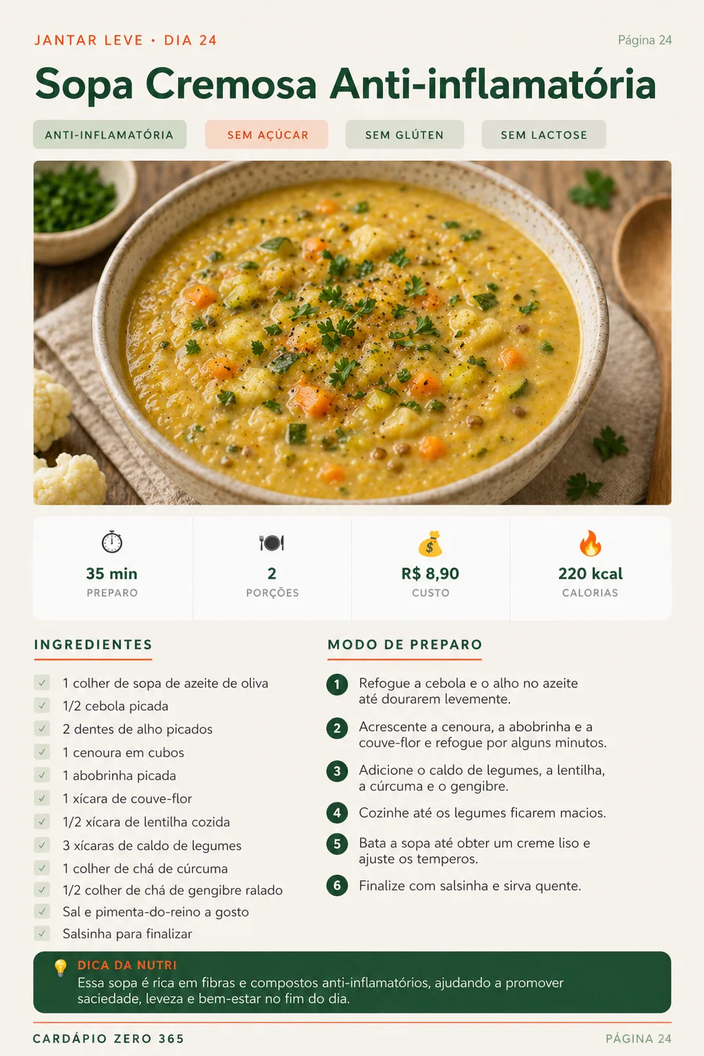 Receita de jantar