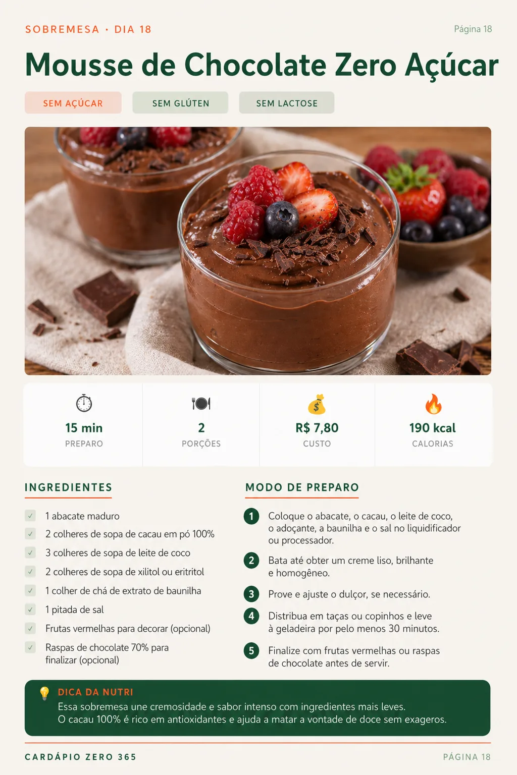 Receita de sobremesa