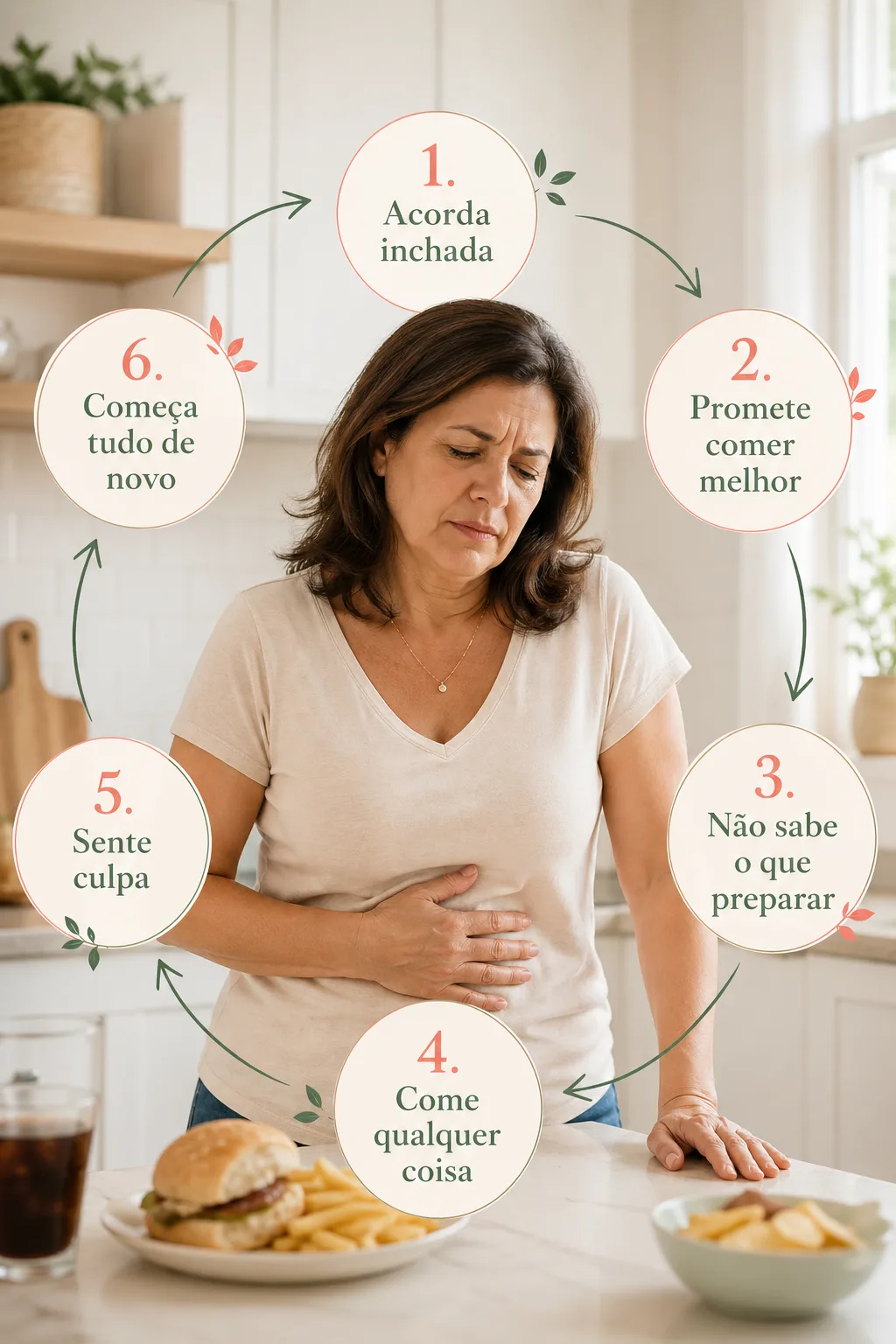 Mulher cansada na cozinha